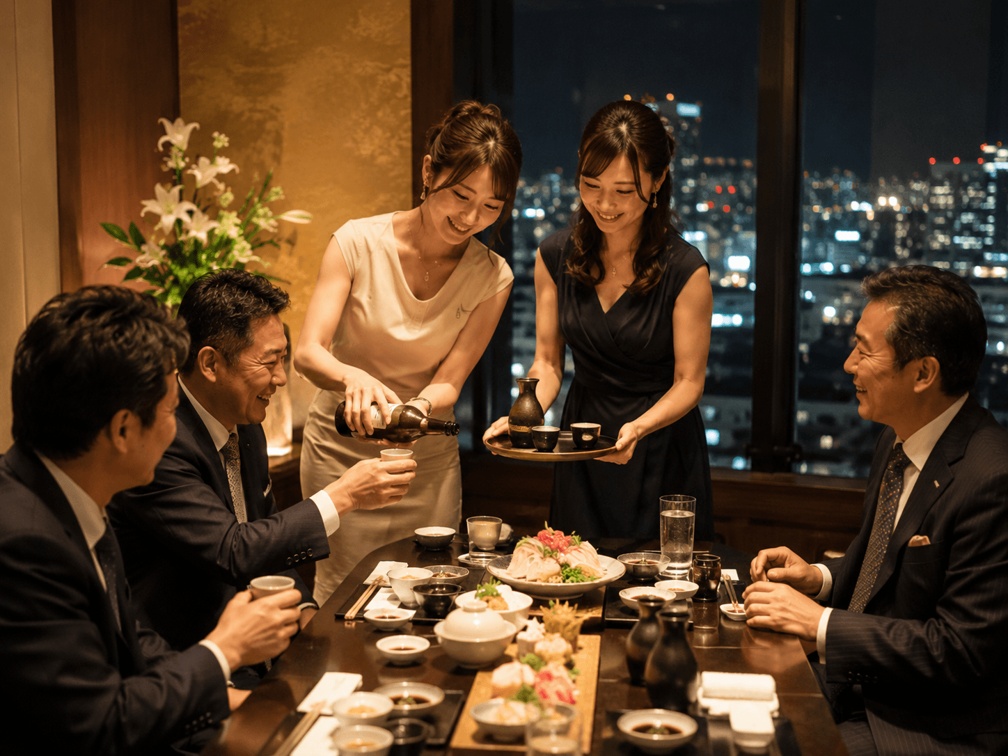 接待・会食でコンパニオンをご利用いただくイメージ